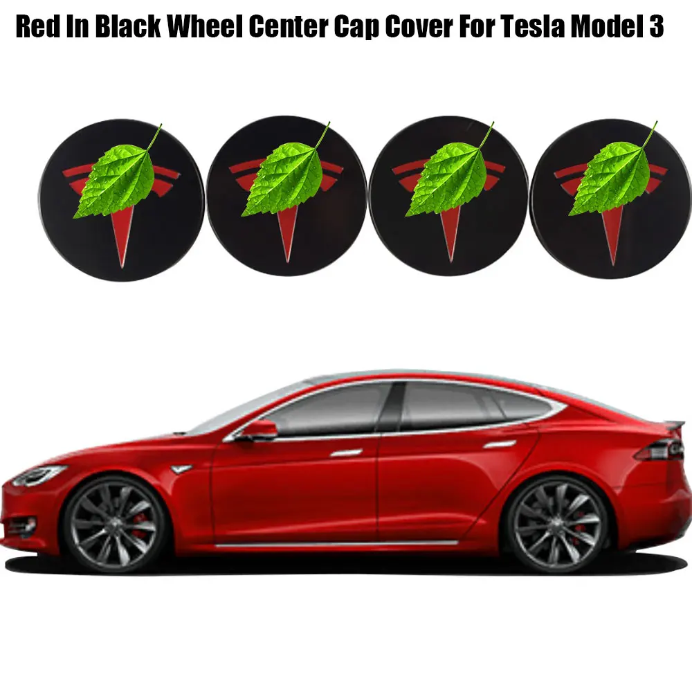 For Tesla Model S X 3 Stainless Steel Wheel Center Caps Hub Cover Logo Badge 4PC 