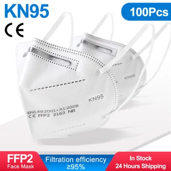 

100PCS TapabocasCE FFP2 KN95 Face Mask Filtration 5-Layer Breathable Facial Face Mouth Mask Protect KN95 FFP2 Masque Mascarillas