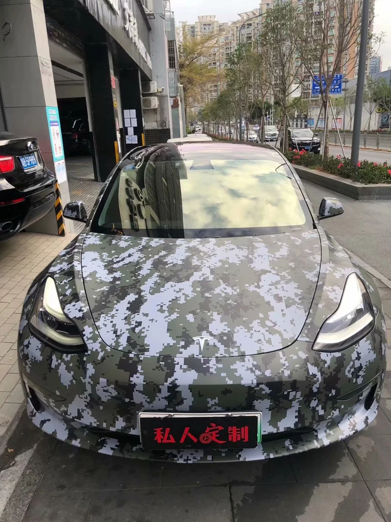 Green Digital Car Wrap Sticker Foil-2