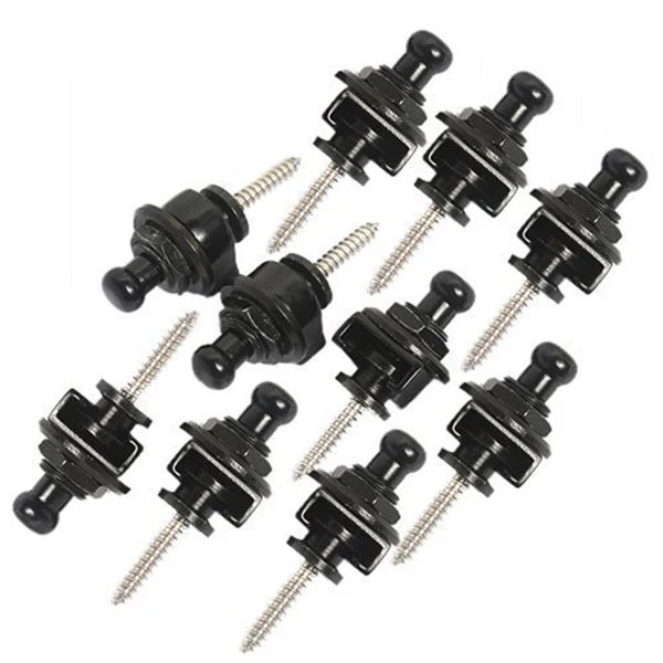 10 шт гитарный Бас ремень Замки Черный Schaller-style Straplocks Замена круглая головка