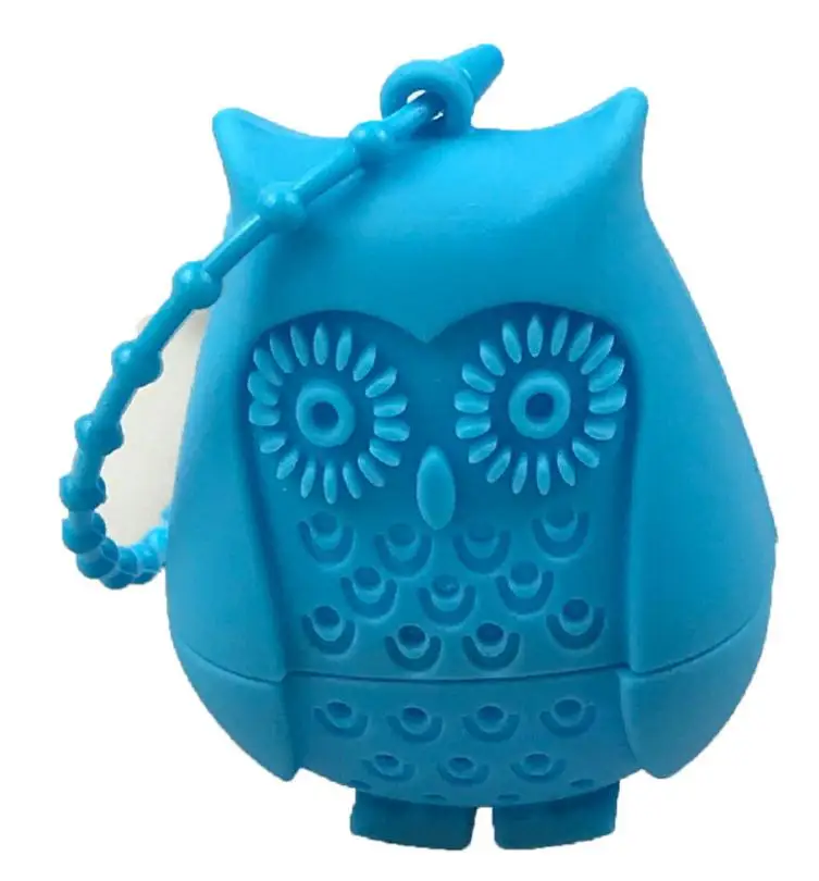 1 blue Шт. 1 шт., Силиконовый Фильтр для заварки чая в форме совы - Цвет: 1 blue