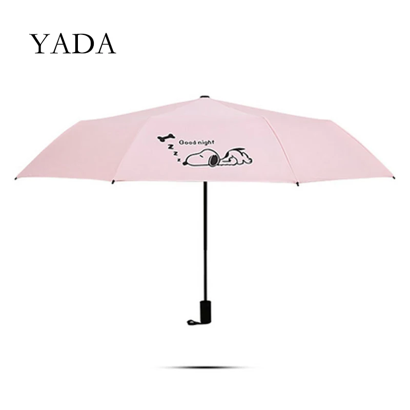 

YADA fashion Folding Cartoon Dog Pattern Umbrella Women UV Rainproof Anime Umbrella Cartoon Parasol Rain Sun Umbrellas YD200171