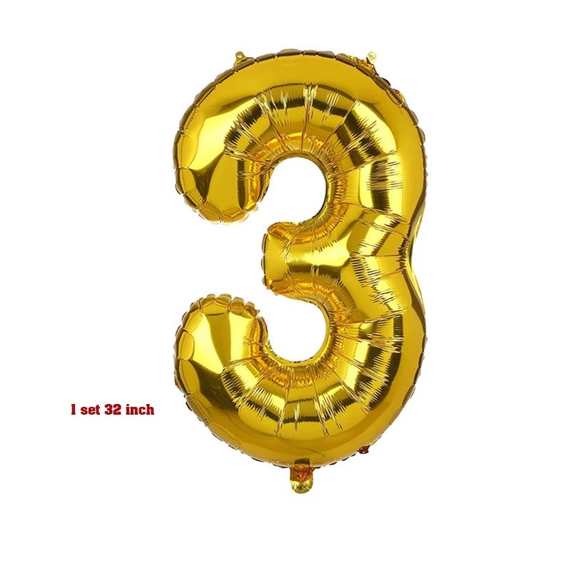ZLJQ 3-й день рождения шары 3 года мальчик девочка количество шары День рождения украшение третий день Рождения Вечеринка Детский Душ Поставки - Цвет: gold 3