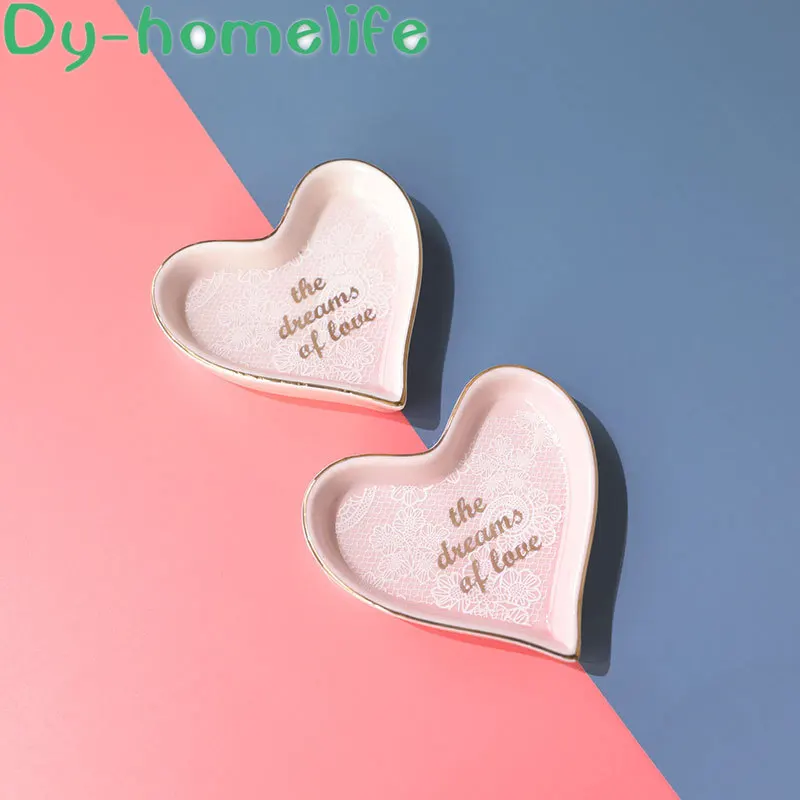 

Ceramic Love Plate Heart-shaped Plate Cake Dessert Plate Home Decoration Storage Nordic Style Tableware Creative Decoration