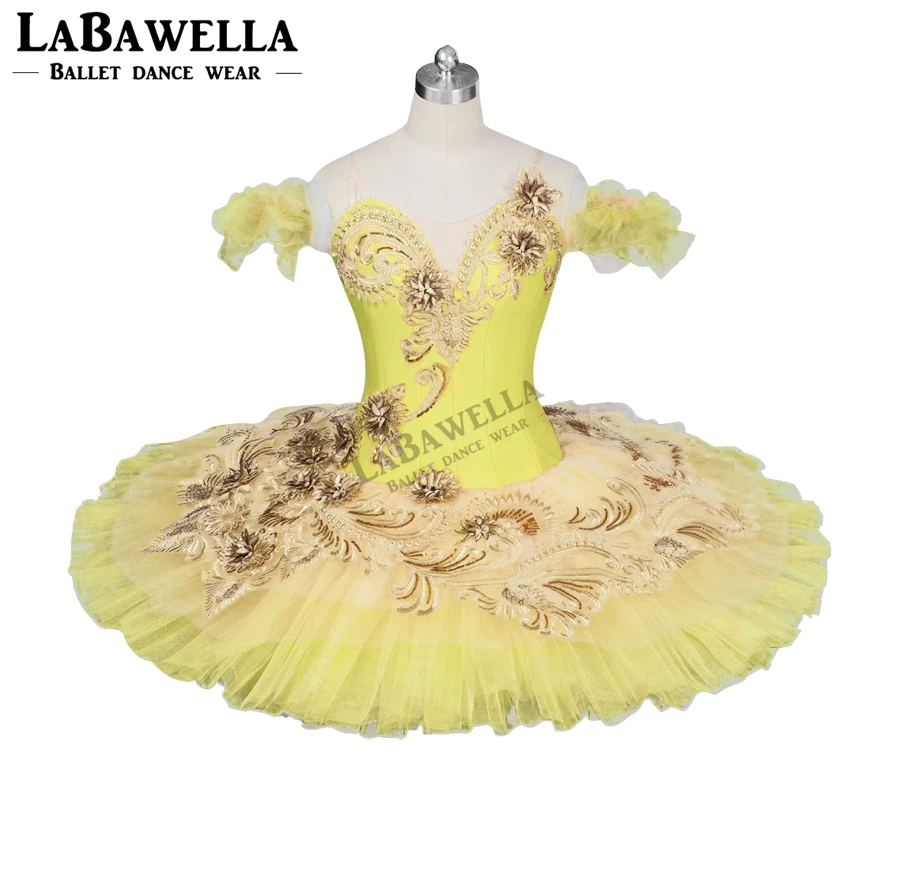 Performance Classical Ballet Costume For girl Adult Canary Fairy Professional Ballet Tutu Yellow Gold Platter Plate SkirtBT9024