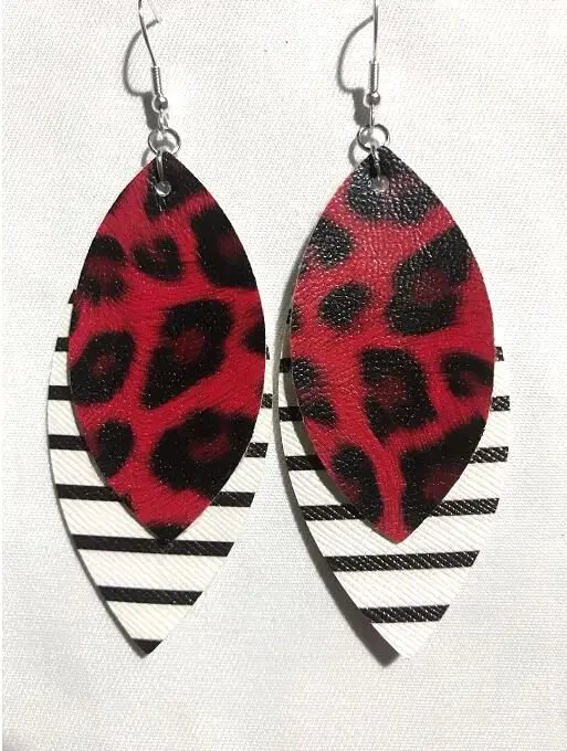 Оптовая продажа американские модные серьги капельки из искусственной кожи для