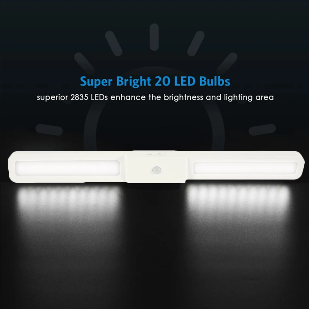 Motion Sensor Night Light Potable 20 LED Closet Lights Battery Powered Wireless Cabinet  IR Infrared Motion Detector Wall Lamp