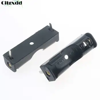 

Cltgxdd 1Pcs Plastic 1*AA 14500 Size Battery Holder Spring Clip Black Battery Box With Pin For Soldering Connecting