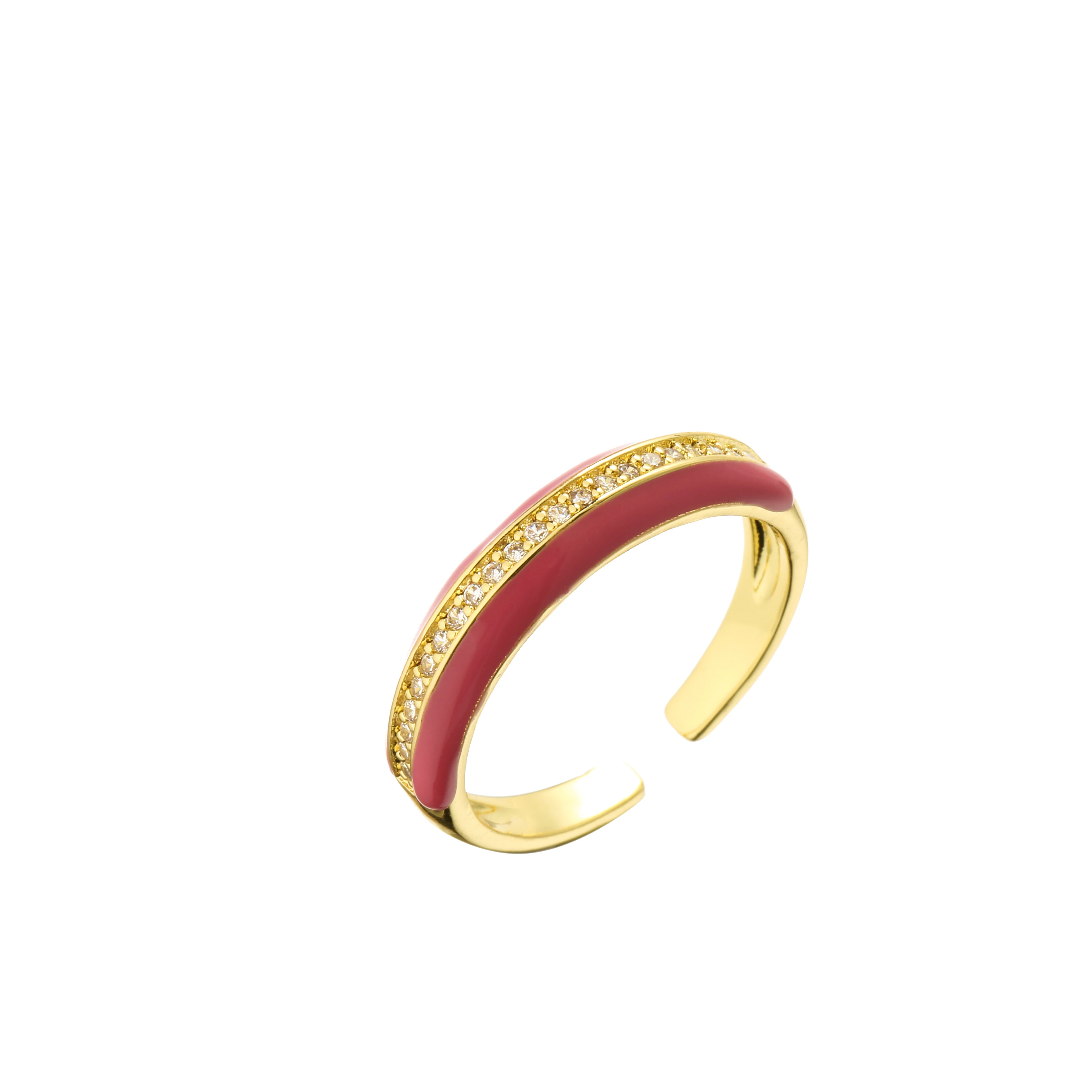 18K Gold Plated Multi-Color Rainbow Drip Ring