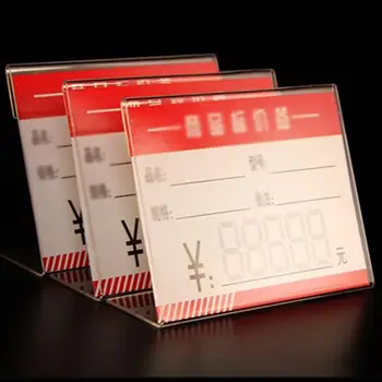 

20pcs Acrylic Clear Card Holder Stand 6x4cm Sign Label Frame Desk Shelf Storage Card Holders Business Paper Card Display Holder