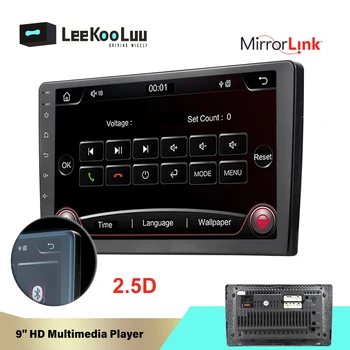 

LeeKooLuu 2 Din Car Multimedia Player 9" MirrorLink Car Radio Bluetooth 2.5D Stereo Mp5 Player FM /AUX/SD/Usb Auto-Radio Camera