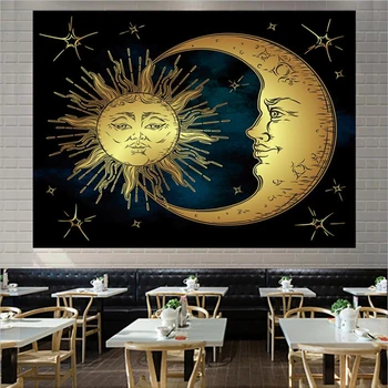 

Mandala Tapestry Sun Moon Blanket Bedroom Wall Hanging Bohemian Rug Psychedelic Tapestry Home Decor