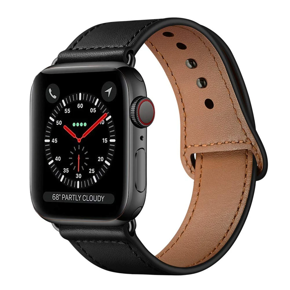 Кожаный ремешок для Apple Watch, ремешок на руку 38 мм, 40 мм, 42 мм, 44 мм, для iwatch, сменный ремешок на браслет серии 5, 4, 3, 2, 1