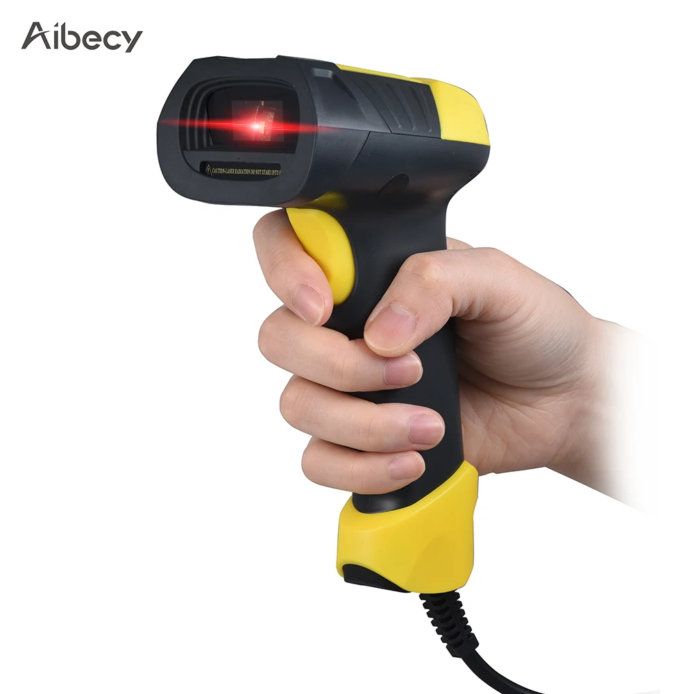 Aibecy A8 Ручной USB сканер штрих-кода считыватель штрих-кода для Android Linux - Цвет: Цвет: желтый