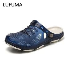 Летняя обувь; прозрачная обувь; пляжные мужские сандалии; тапочки с отверстиями; дышащие мужские Вьетнамки; Мужская Уличная обувь; Прямая поставка