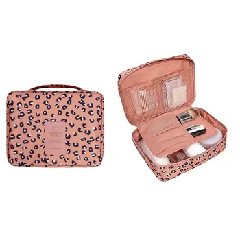 

Multicolors Waterproof Nylon + Mesh Travel Cosmetic Case Potable Business Necessary Lady Makeup Bag Double Zipper