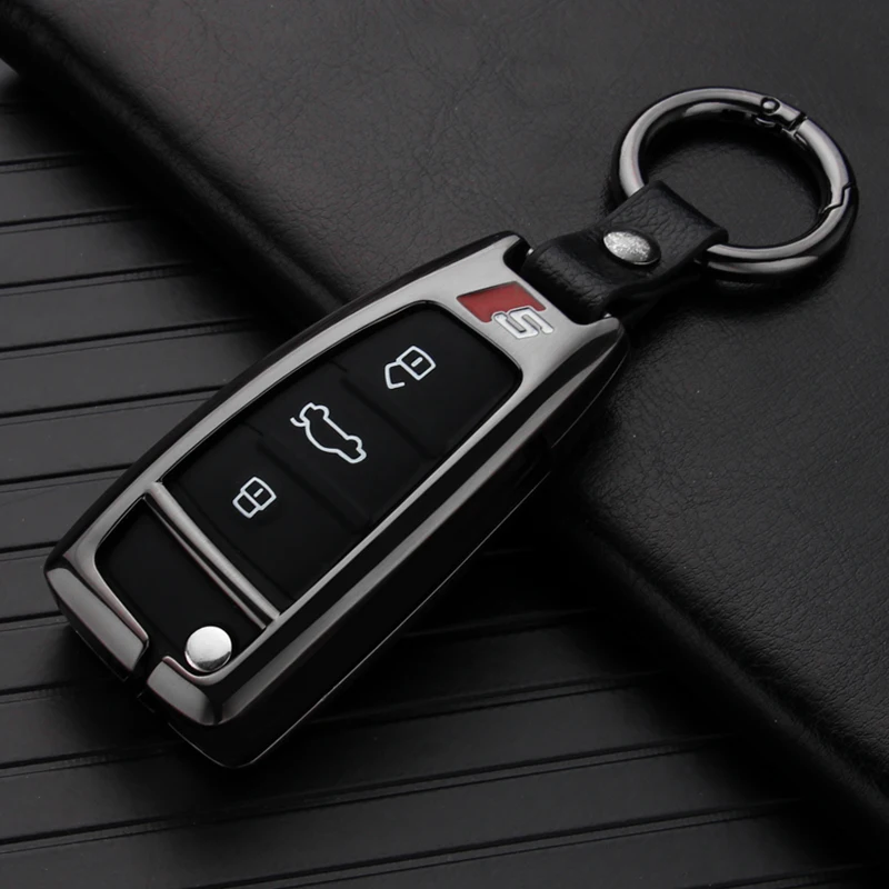 A black ring set Сплав+ Силиконовое защитное покрытие для автомобильных ключей чехол КРЫШКА ДЛЯ Audi A3 A4 A4L B5 B6 B7 B8 B9 A5 A6 A6L C5 C6 Q3 Q5 Q7 S5 S7 RS3 TT корпус для автомобильного ключа - Название цвета: A black ring set