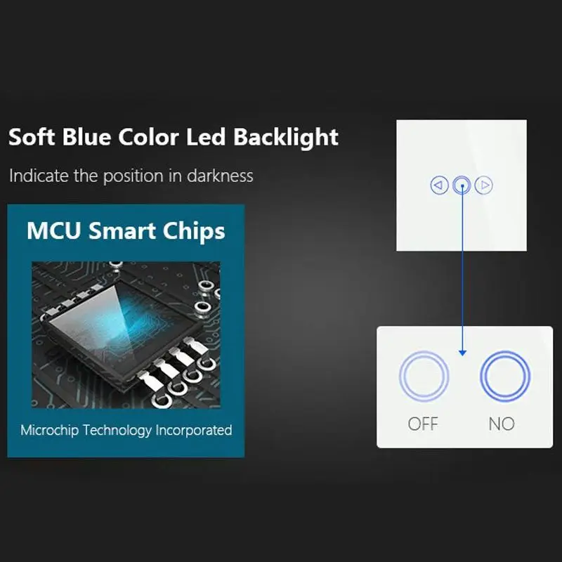 EU Touch-Dimmer Switch Crystal Touching Glass Remote Control Light Smart Switch (White)
