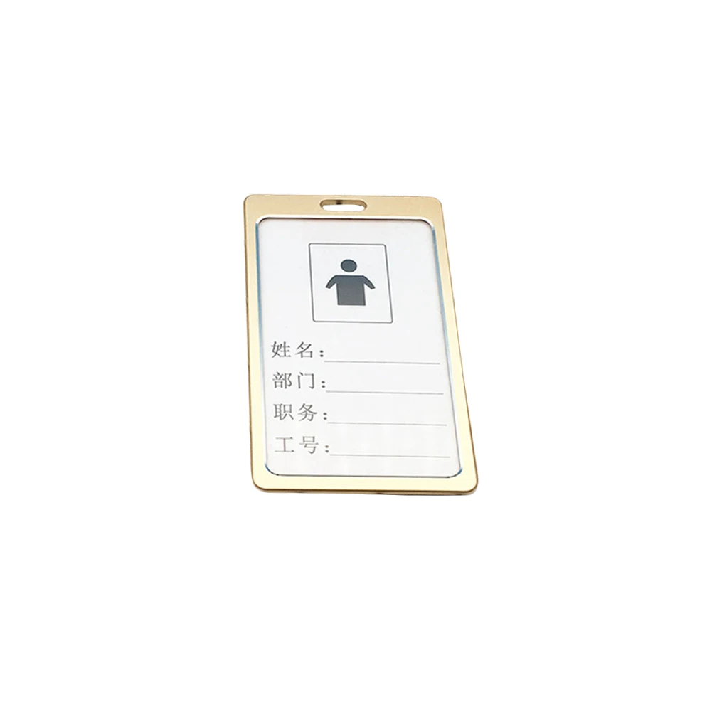 1Pcs Work Card Holders With Rope Aluminium Alloy Card Holder Employee Name ID Card Cover Metal Work Certificate Identity Badge