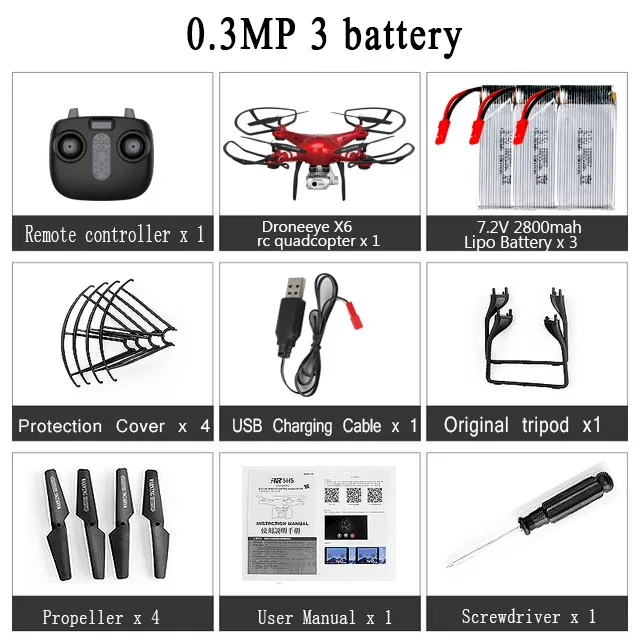 Red 0.3MP 3Battery Радиоуправляемый Дрон Квадрокоптер с 1080P Wifi FPV Вертолет камеры 20-25 мин Время полета Профессиональный Дрон 720p Квадрокоптер Дрон - Цвет: Red 0.3MP 3Battery