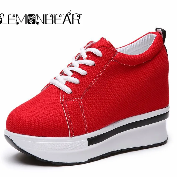 

Non Slip Sneaker Women's Casual Shoes Canvas flats high Platform Breathable Trainers Colors Student Femme Lace Up Ladies Sneaker