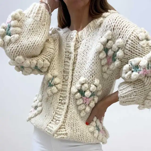 cream long cardigan sweater