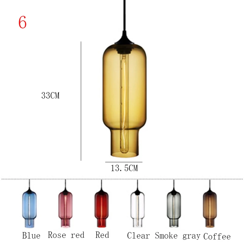 Современный Лофт Led стеклянный подвесной светильник скандинавского дизайна кафе бар подвесные светильники Кухонные светильники подвесной светильник - Цвет корпуса: 6