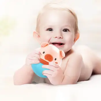 

Infant Baby Lovely Cartoon Pig Tumbler Doll Rattles Teether Toddler Bath Toy Early Learning Education Toys Gifts