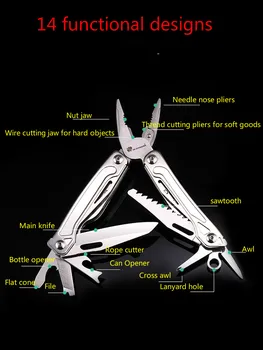 

Multifunctional tool pliers Tactical folding combination knife tool Camping survival equipment universal pliers bottle openers