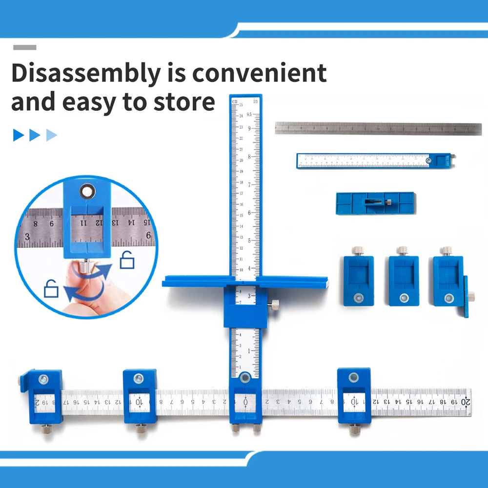 

Cabinet Hardware Jig Drill Guide Set Wood Drilling Tools Set Woodworking hand tool Drawer Knob Pull Drilling Templates Jig