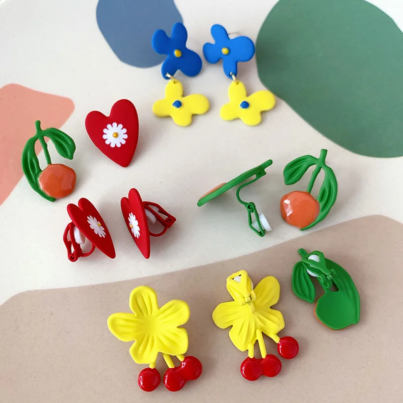 Оригинальные забавные серьги в Корейском стиле для девочек игла виде милых