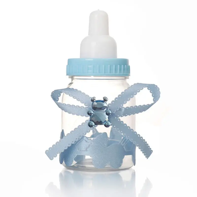 

24 Pcs Girl Boy Baby Shower Decorations Baptism Bottle For Halloween Candy Boxes Christmas Party Gifts Plastic Box 72XF