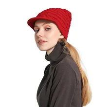 Зимние шапки для женщин шапки бини козырек мятая Лыжная вязаная шапка модная уличная теплая шерстяная шапка для отдыха