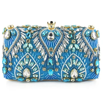 

Bohemian Beaded Clutch Bag Ladies Evening Bag and Handbag Bride Wedding Rhinestone Bag Ladies Banquet Bag
