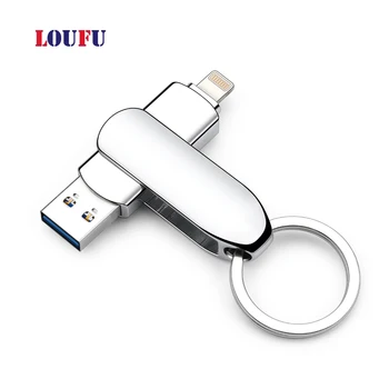 

Rotation USB Flash Drive For iPhone Pen Drive 64GB 128GB 256GB For iPhone Lightning USB flash 3.0 Memory Stick For iPhone 6 7 8