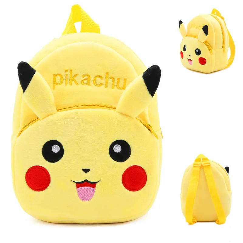 Japanese Anime TAKARA TOMY Pokemon Plush Backpack Pikachu Cartoon Figure Pattern Children High Capacity School Bag Baby | Игрушки и