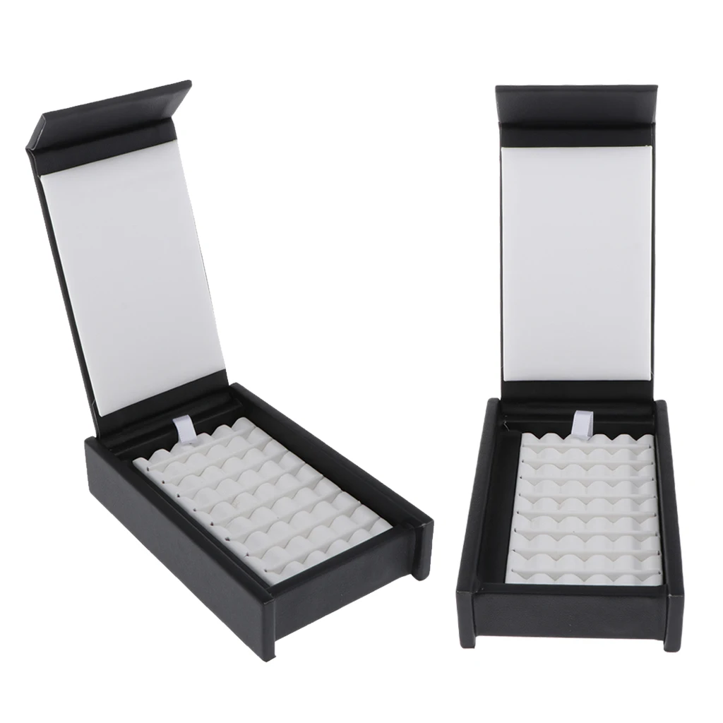 2x Diamond Display Box W/ Magnet Cover Gemstone Box Gem Storage Case Organizer