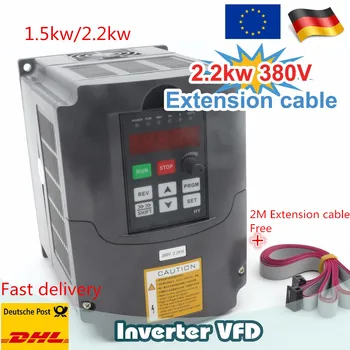 

EU Delivery 1.5KW/2.2KW 380V Spindle inverters VFD Vector Control Frequency Converter 3HP Input 1 or 3 phase
