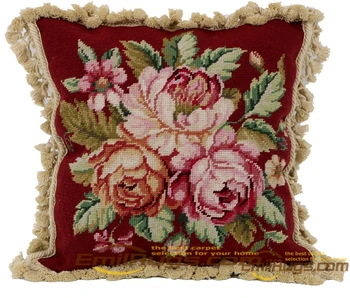 

Needlepoint Fabric woolen Handmade Old Square Kelim Backrest Pillow woolen Fancy aubusson Seat Cushions For Chairs