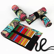 Модный холщовый чехол для хранения карандашей кленовый лист 48 отверстий рулон кисти Чехол DIY картина Карандаш сумка для школьников товары для рукоделия