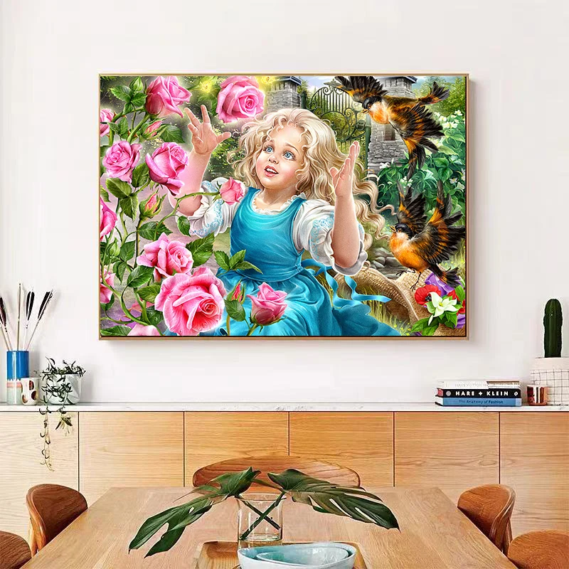 5D Diamond Painting Farm Girl Portrait Snow Maiden Diamond Embroidery Cross Stitch Kits Mosaic Drill Landscape Home Decor Gifts
