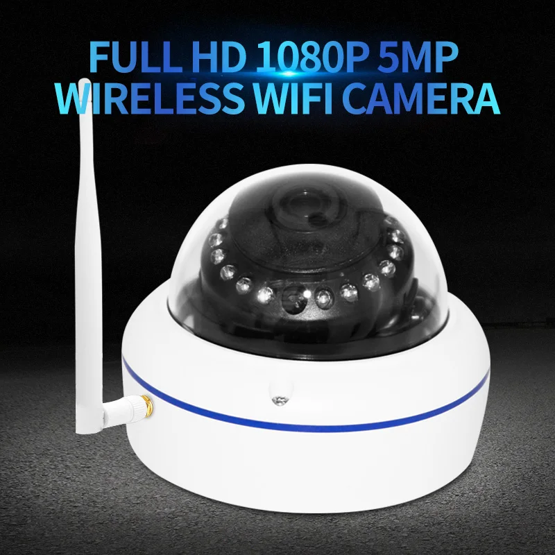 Купольная камера видеонаблюдения 1080P Wi Fi ONVIF P2P слот для TF карты 5 Мп|Камеры