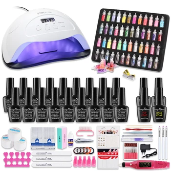 

Manicure Set with Led Nail Lamp 120W Nail Set 18/12Color UV Gel Nail Polish Kit Set with Nail Drill Machine Nail Art Decorations