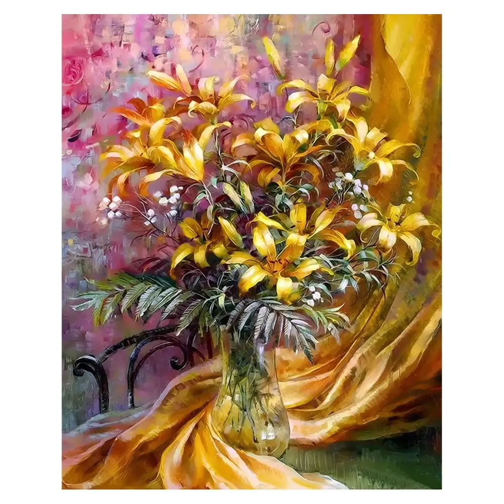 Картина по номерам желтые цветы для домашнего декора|Картина номерам| |