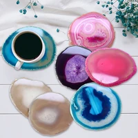 1pcs 70-90g Red Blue Purple Crystal AGATE SLAB Geode Amethyst Crystal Mineral Coaster Electroplated Edging Geode Agate slice 1