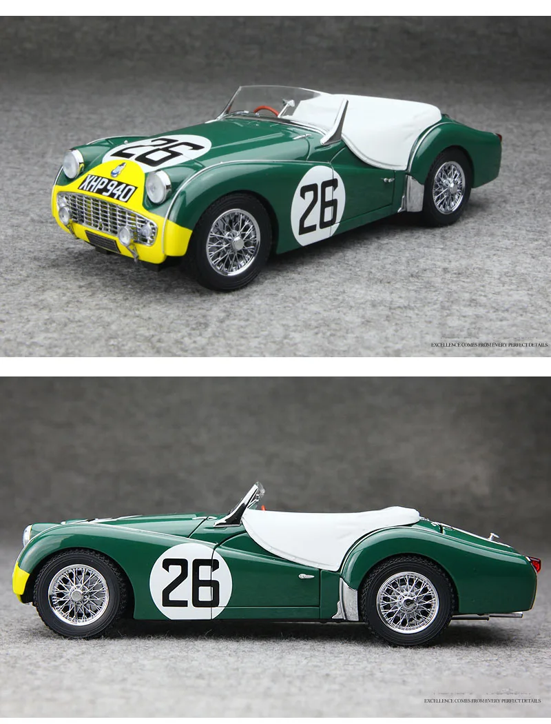 1/18 весы Triumph классического автомобиля 1959 ле-Ман № 26 автомобиль литой Сплав ралли оригинальная модель автомобиля металлический автомобиль игрушки вентиляторы коллекция
