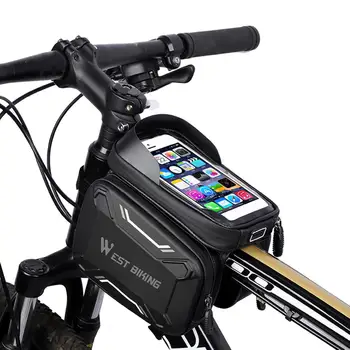 

WEST BIKING Bicycle Bag Screen Touch MTB Bike Front Top Tube Frame Bag Waterproof Bicycle Phone Bag Cycling Equipment