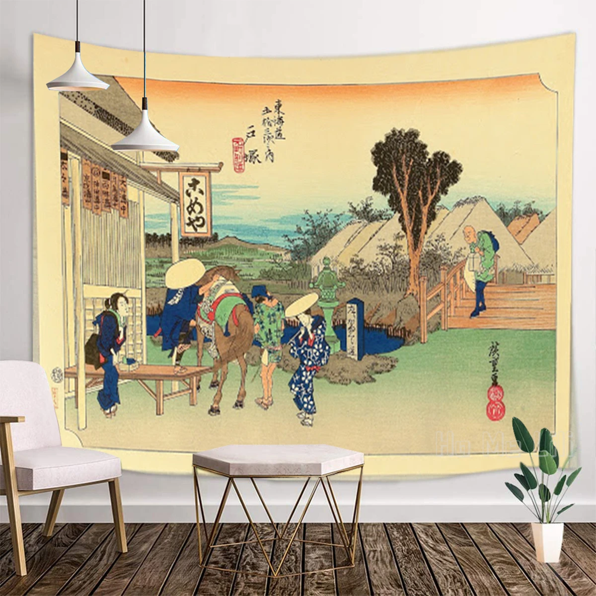 Paisaje de calle ukiyo e imagen tapiz arte colgante de decoración Interior|Tapices decorativos| - AliExpress
