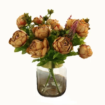 

1Bunch 13 Flowers European Artificial Peony Decorative Party Fake Flowers Peonies for Home Hotel Decor DIY Wedding Decoration
