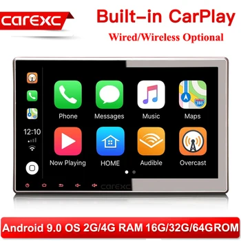 

CarExc 2 Din 10.1 inch Android 9.0 CarPlay Universal Car DVD Radio Stereo Player GPS Navigation OBD FM DAB WIFI USB Bluetooth
